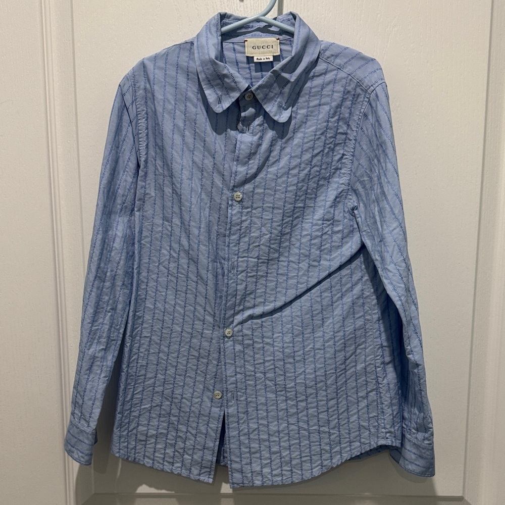 Gucci Sky Blue Textured Shirt
